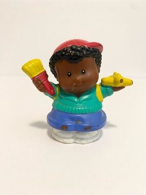 Little People Vintage Boy Toys Paint Brush Dark Skin School Kid Playset 4/$20 🛑
